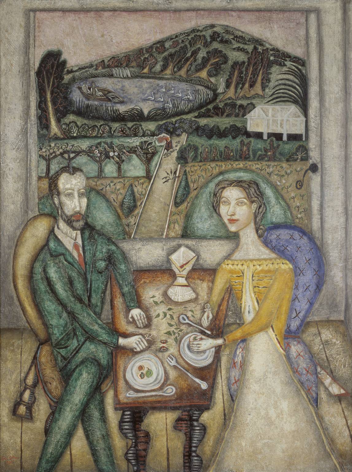 The Artist And His Wife by Cecil Collins, 1939